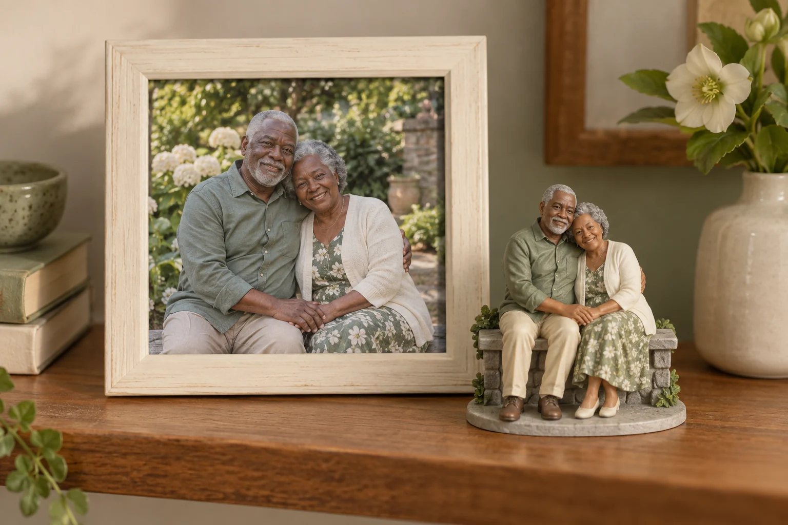 Another year together photo-to-figurine illustrative concept