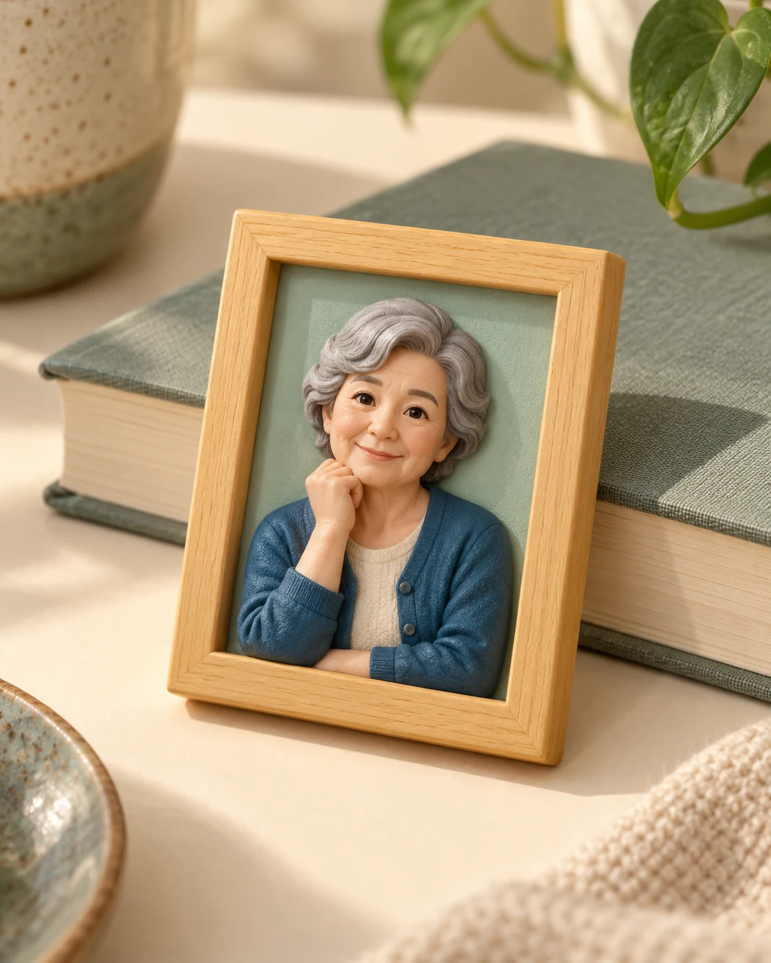 Wooden Relief Photo Frame — illustrative product view